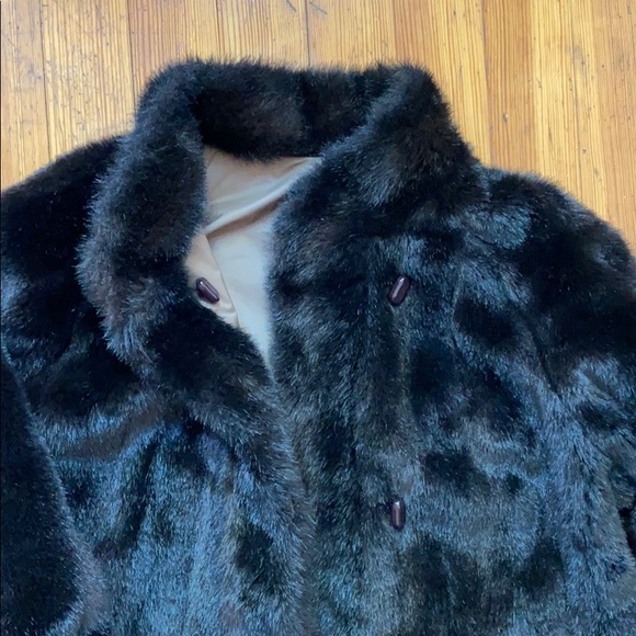 Dark brown faux fur jacket - Picture 2 of 2